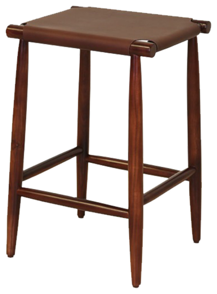 Stenson Top Grain Leather Counter Stool Midcentury Bar Stools And Counter Stools by HOME