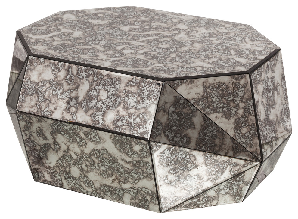 Faceted Coffee Table Antique Mirror Contemporary Coffee Tables By The Khazana Home Austin Furniture Store Houzz