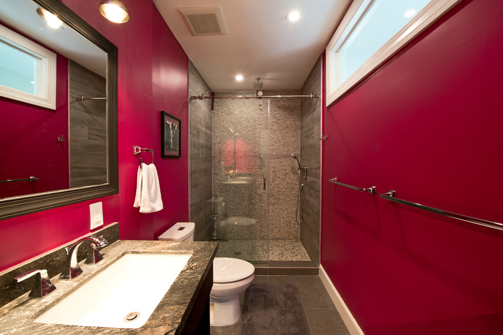 Inspiration for a transitional bathroom remodel in Miami