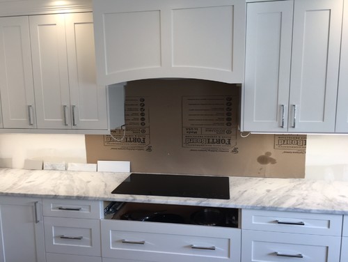 White Wave Tile Backsplash O2 Pilates Backsplash Help For White Transitional Kitchen