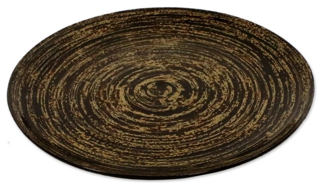 Novica Return To Nature Lacquered Bamboo Decorative Plate