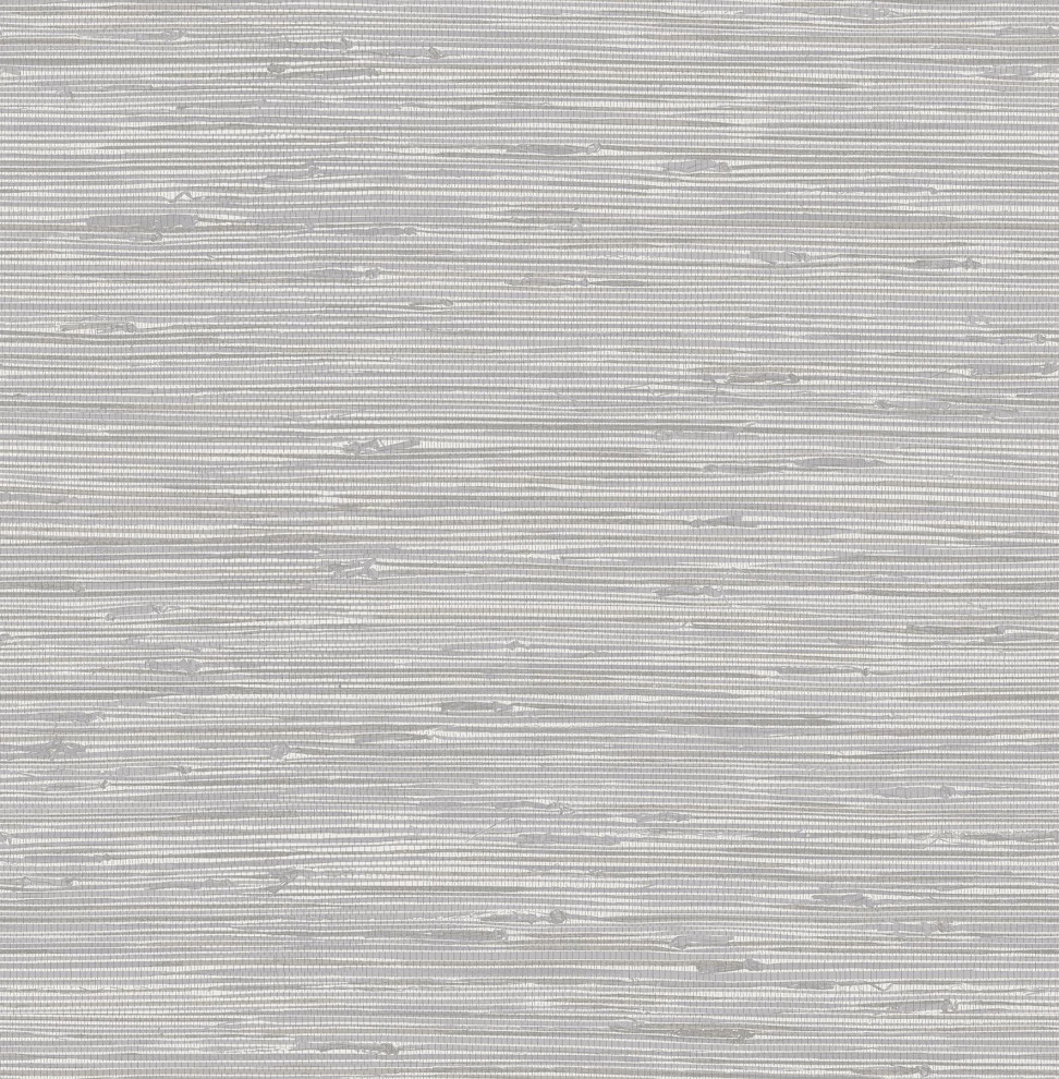NUS3340 Tibetan Grasscloth Peel & Stick Wallpaper in Silver Metallic