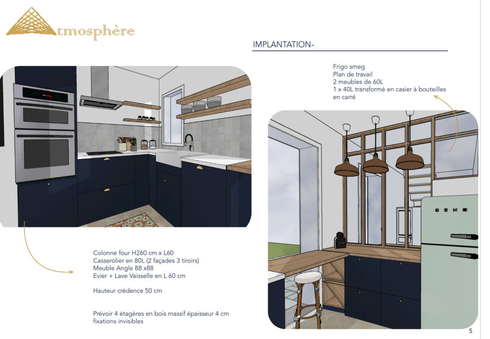 plan implantation cuisine 3D