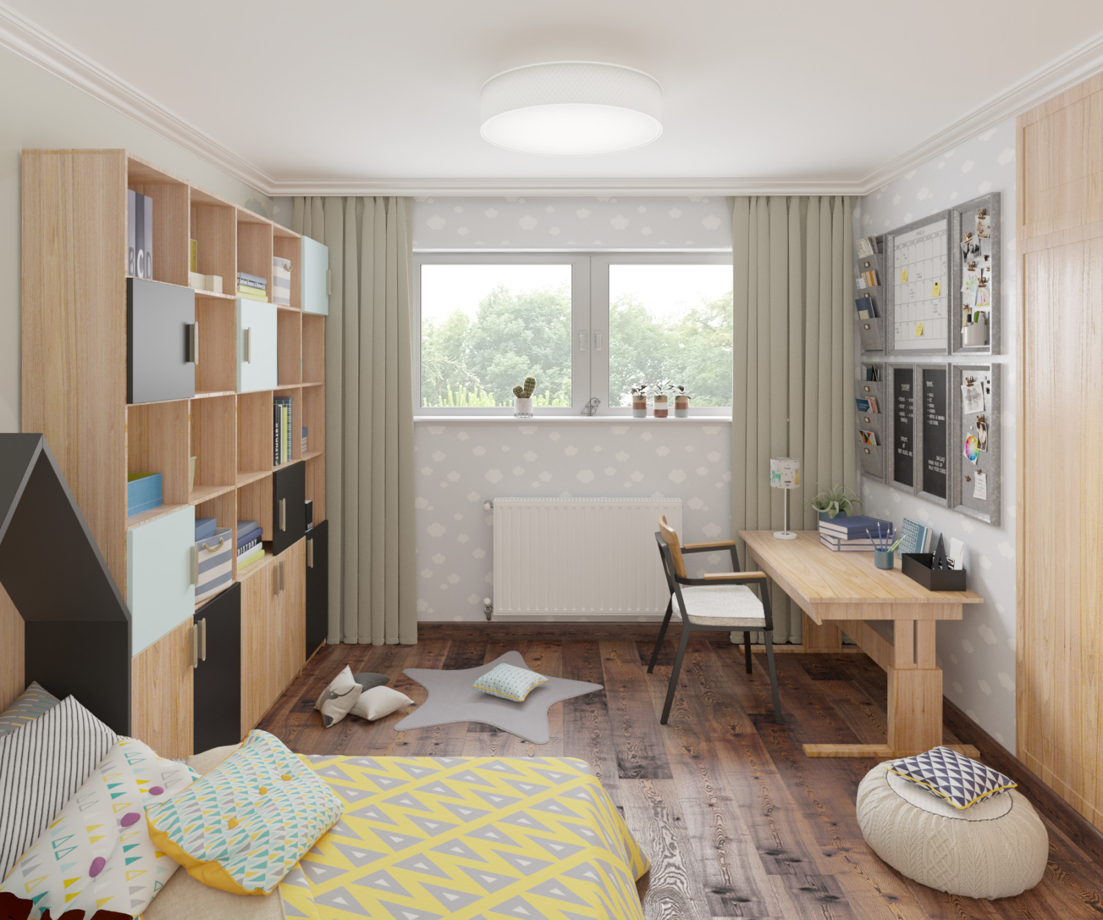 дизайн-проект 2-го этажа дома во Франции