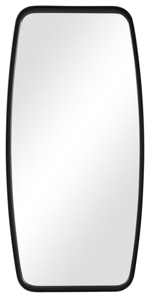 40" x 20" Rectangular Vanity Wall Mirror, Matte Black Transitional