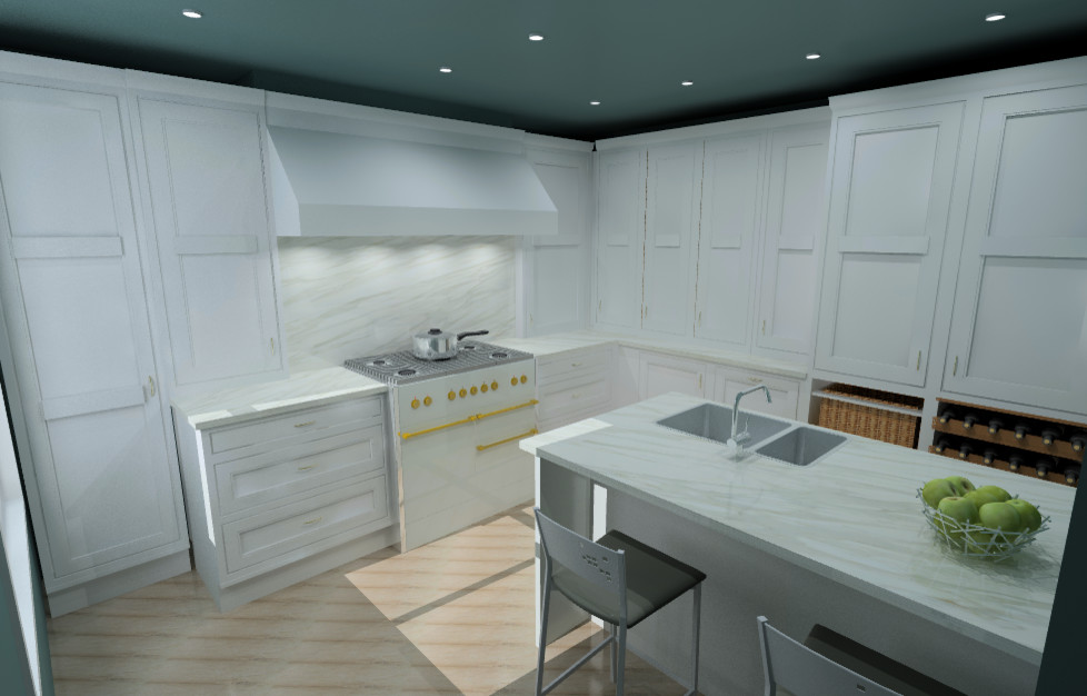 White Shaker with Lacanche Range