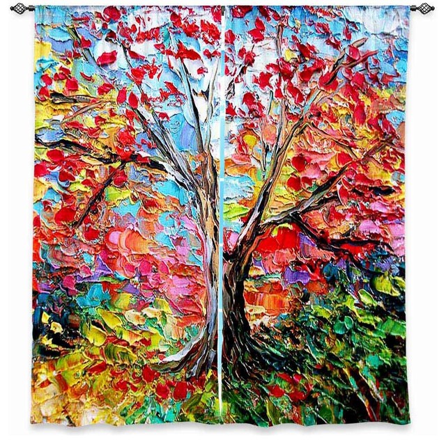 Story of the Tree 59 Window Curtains, 80"x82", Unlined