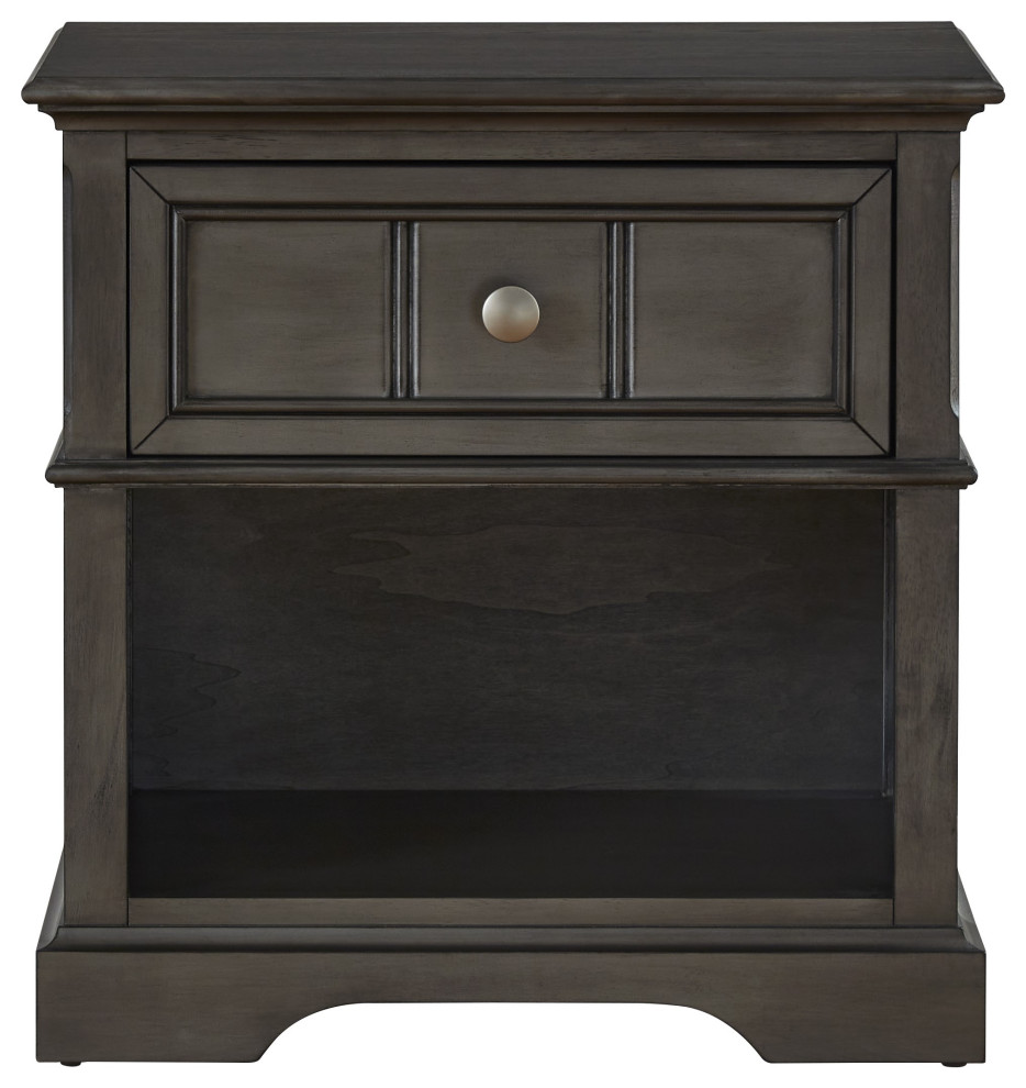 Progressive Furniture Cortland Wood Nightstand in Light Steel Gray