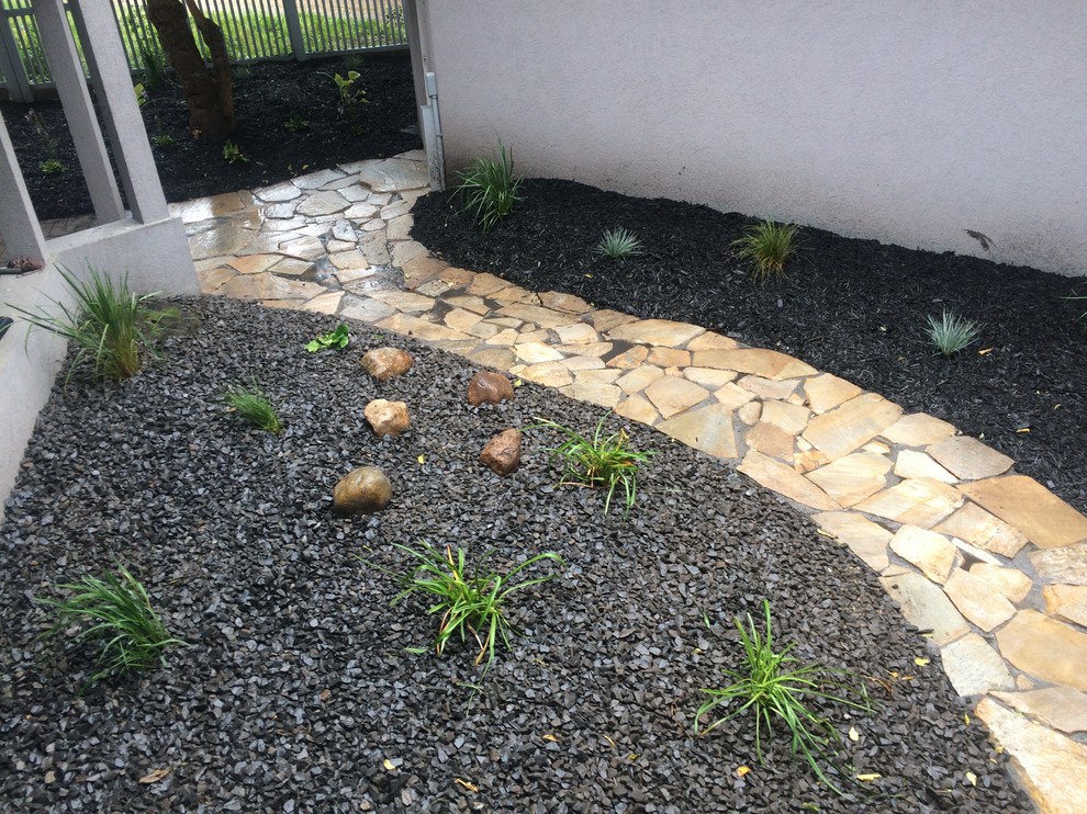 This is an example of a transitional landscaping in Calgary.
