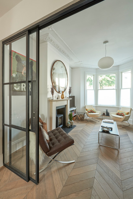 Grandison Road contemporary-vardagsrum