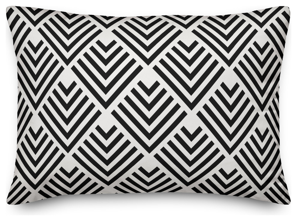 black geometric throw pillows