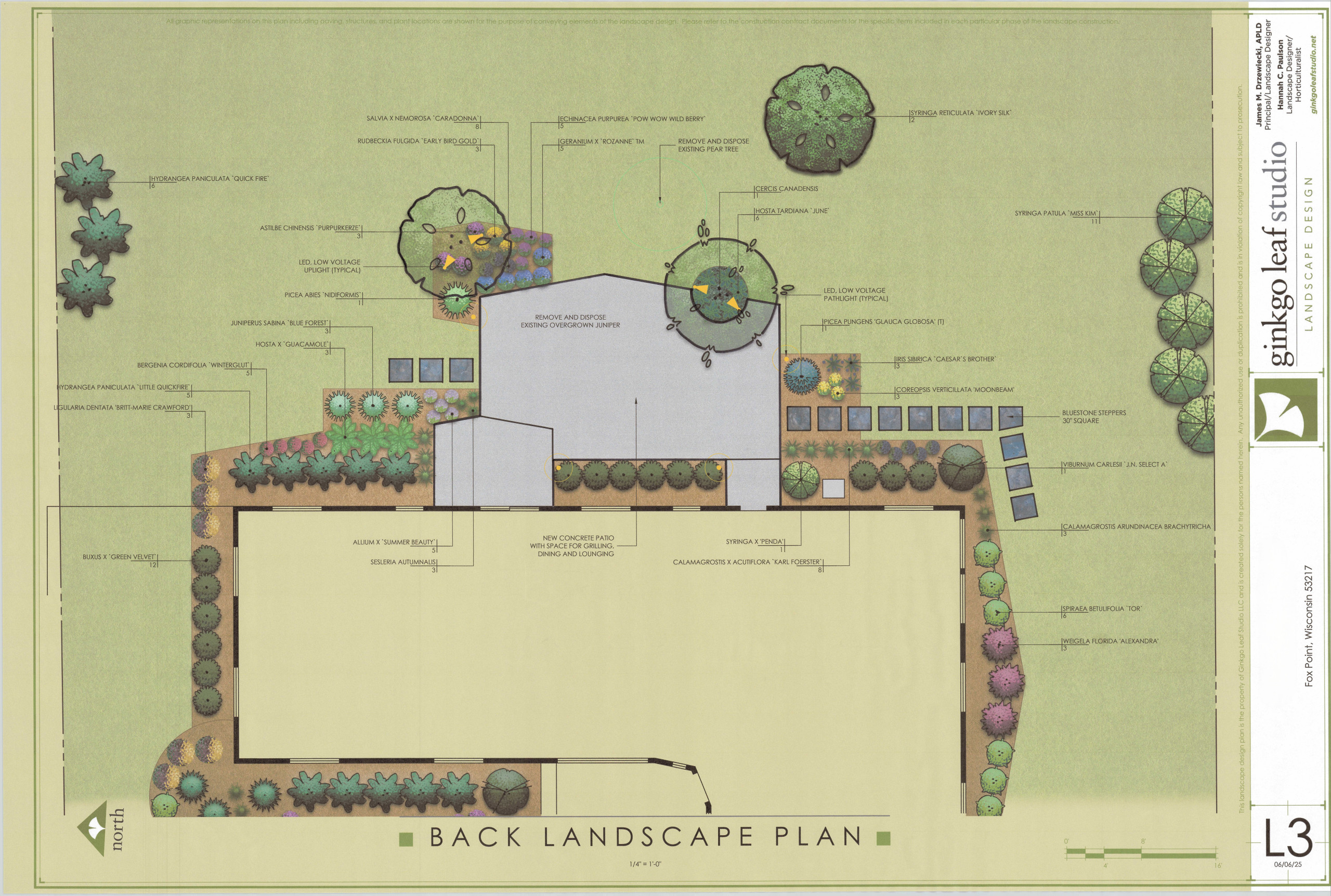 Mid-Century Front + backyard landscape - Fox Point, WI