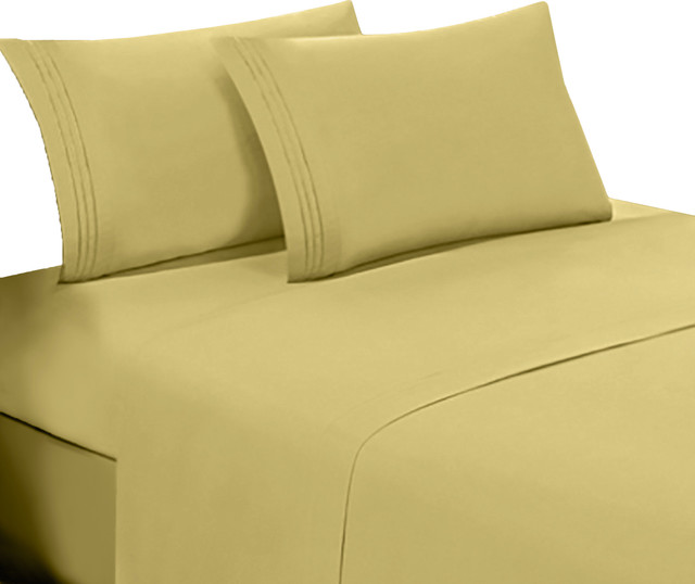 Egyptian Cotton Feel Cool Softest 4 Piece Sheet Set Deep Pockets Egyptian Cotton Feel Cool Softest 4 Piece Sheet Set Deep Pockets Contemporary And Pillowcase Sets By Bluff City Bedding