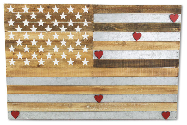 USA Flag: Rustic Wood Design - Farmhouse - Wall Accents - by ...