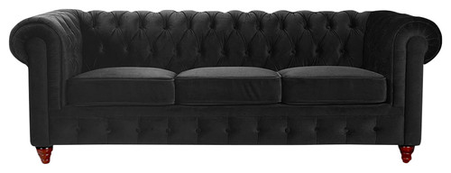Chesterfield-Style Sofa, Black