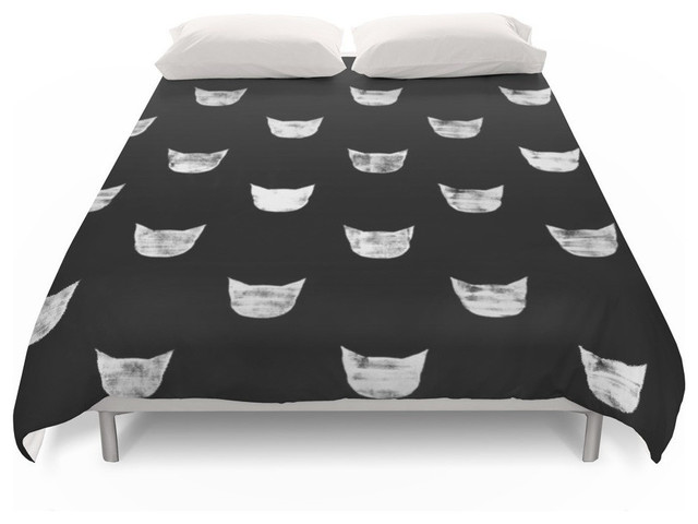 White Cat Duvet Cover Contemporary Duvet Covers And Duvet Sets