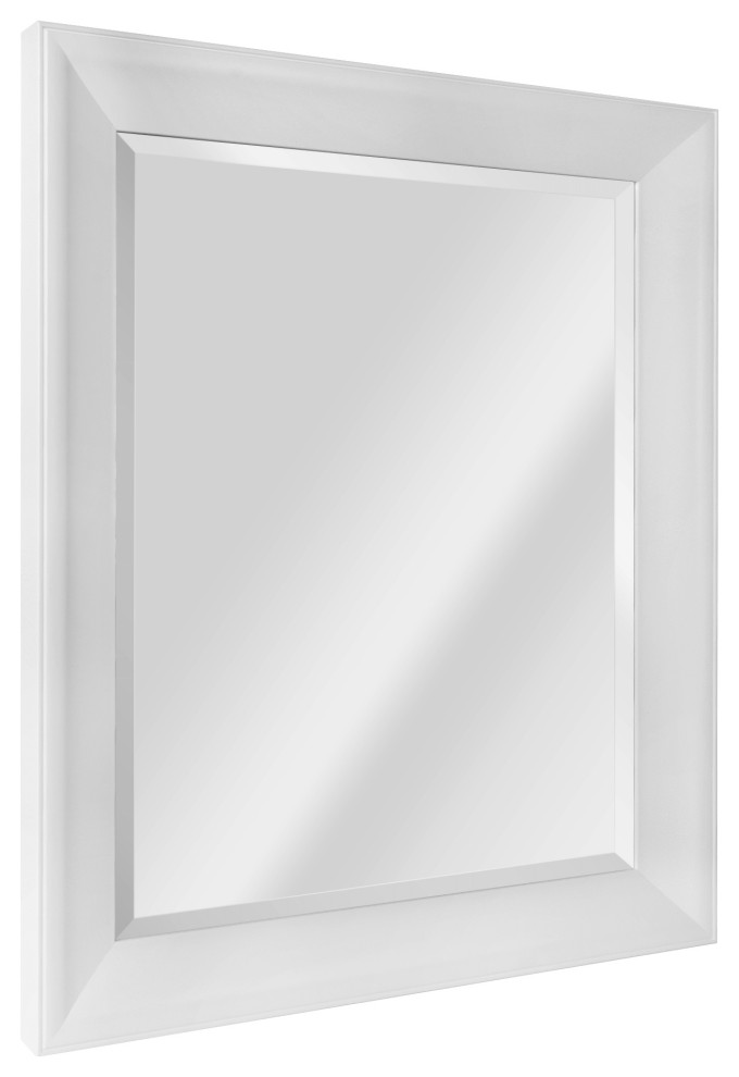 Head West Matte White PS Beveled Mirror, 27.5x33.5", 33.5"x27.5"x1.5