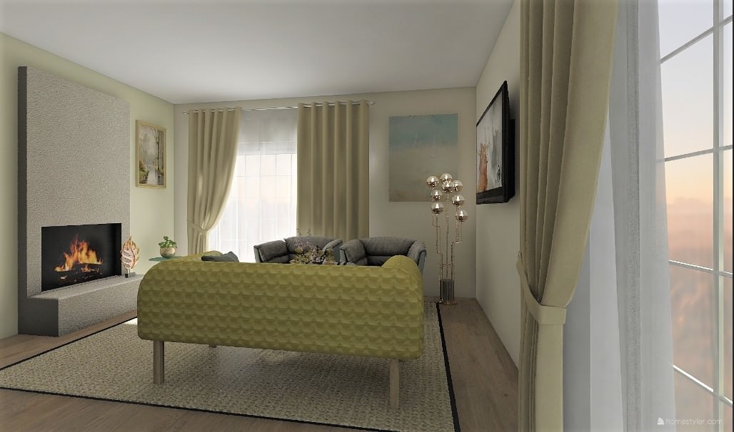 ГОСТИНАЯ В ГОРЧИЧНЫХ ТОНАХ