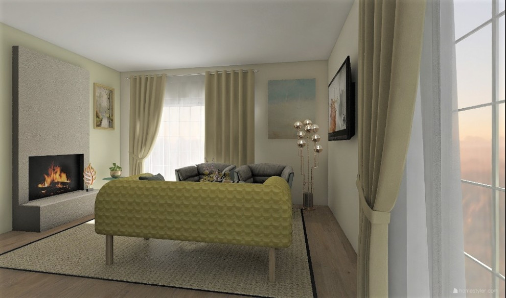 ГОСТИНАЯ В ГОРЧИЧНЫХ ТОНАХ