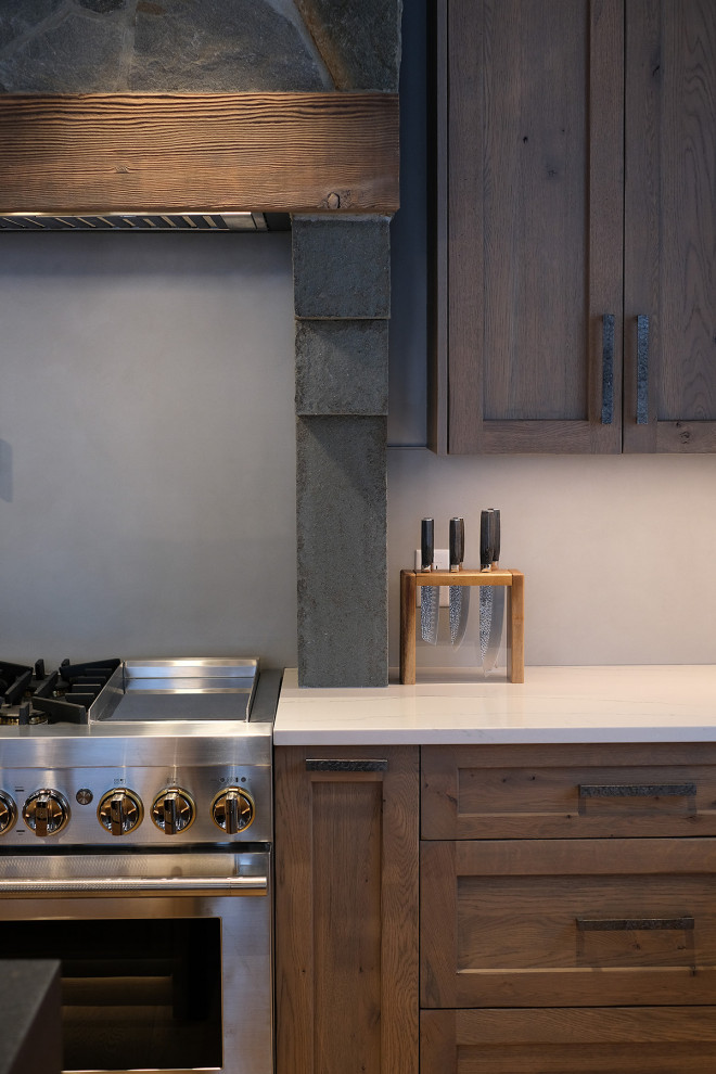 Example of a mountain style home design design in Vancouver