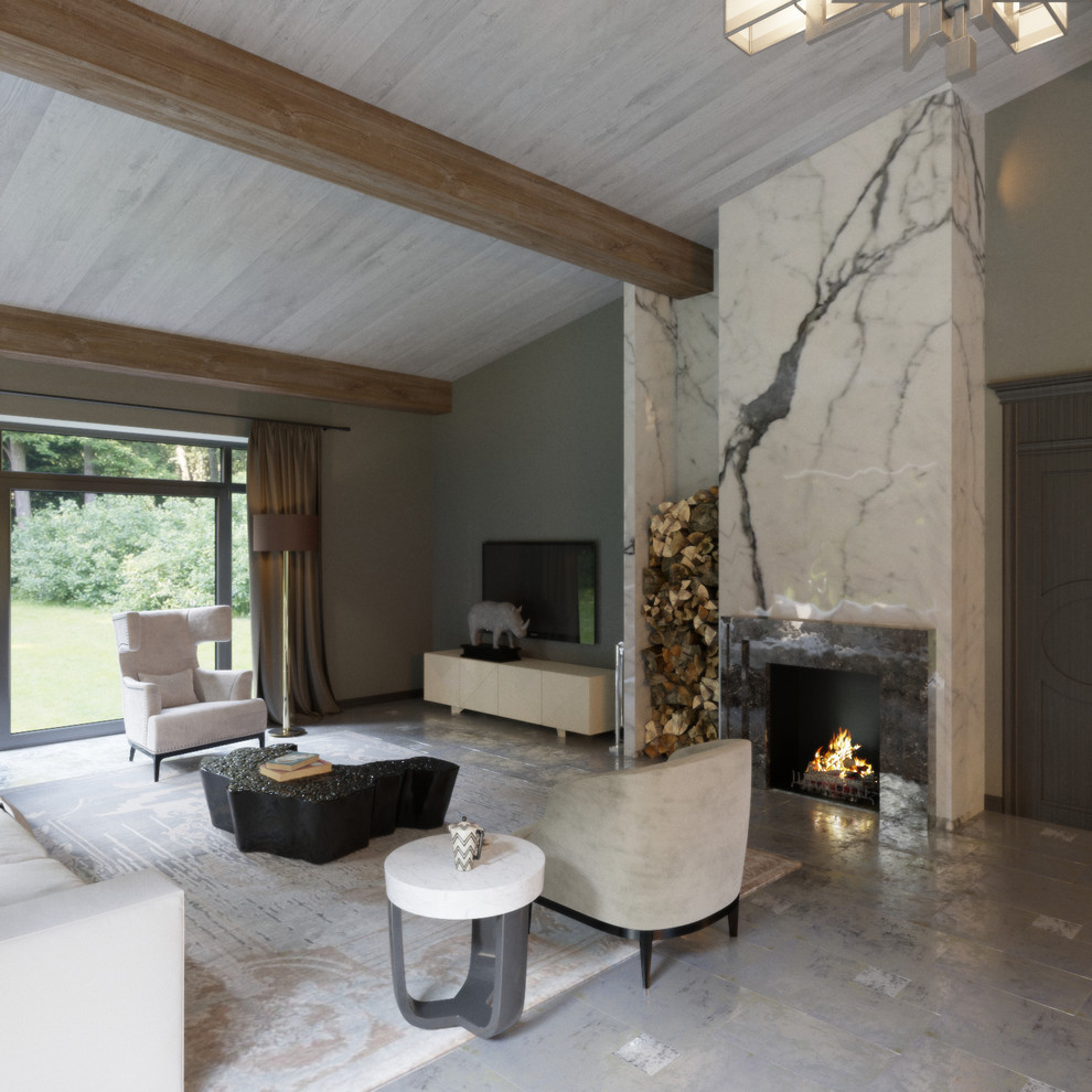 Гостиная загородного дома