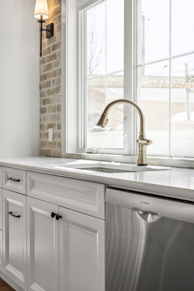 Inspiration for a transitional home design remodel in Calgary