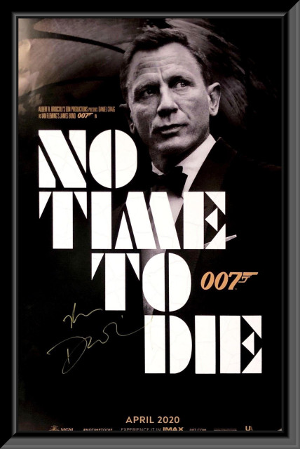 No Time to Die Daniel Craig signed movie poster, 27x40 inches ...