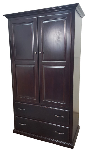Double Wide Traditional Wardrobe, Havana Gold, With Clothes Rod