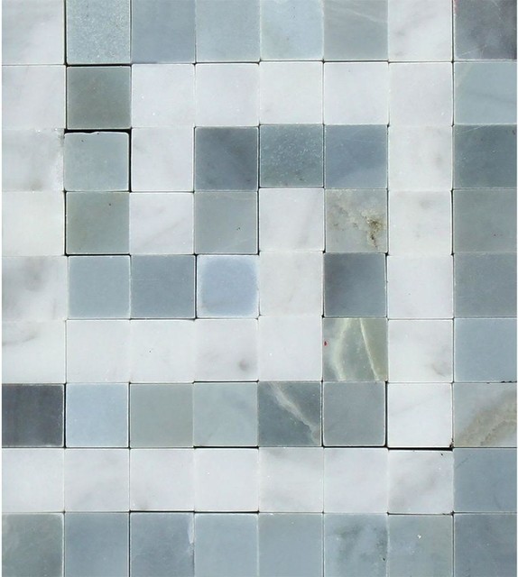 Carrara Honed Marble Key Corner (Carrara With BlueGray), 5 pieces