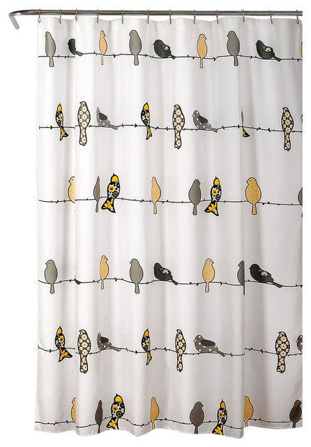 Rowley Birds Shower Curtain Contemporary Shower Curtains By