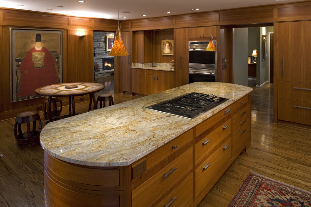 Photo of a modern kitchen in Minneapolis with granite benchtops.
