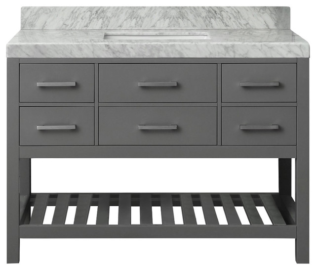 Bathroom Vanity Gray elizabeth bath vanity set, carrara marble top - transitional Bathroom Vanity Gray elizabeth bath vanity set, carrara marble top - transitional
