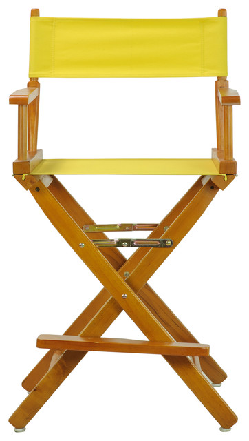 24" Director's Chair With Honey Oak Frame, Yellow Canvas