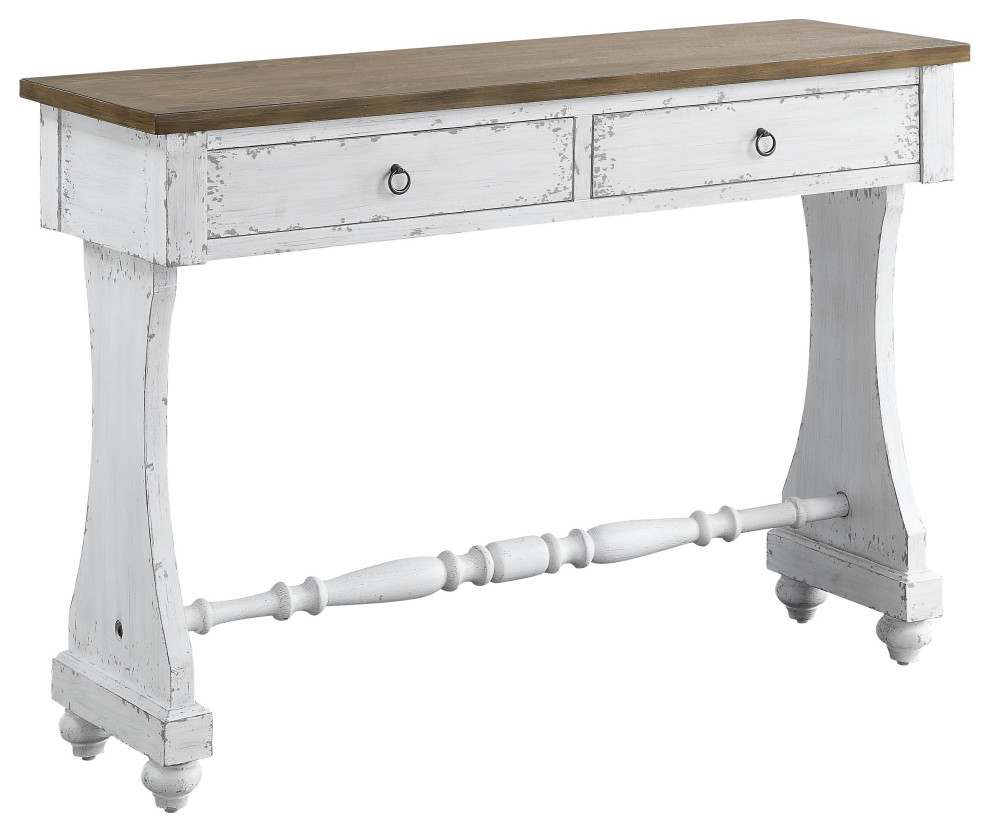 Acme Carminda Console Table Antique White Finish