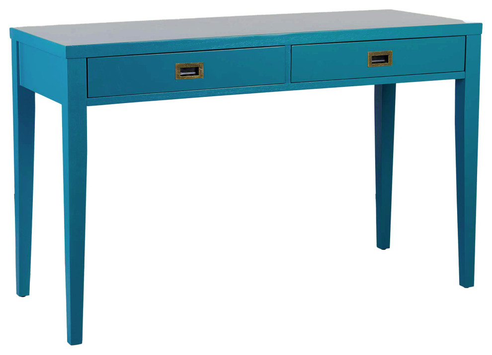 Julien Wooden Desk with Two Drawers Contemporary Desks And Hutches