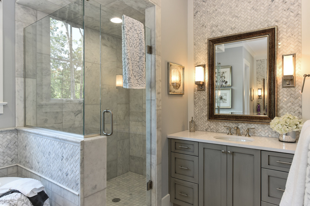 This is an example of a transitional bathroom in Birmingham.