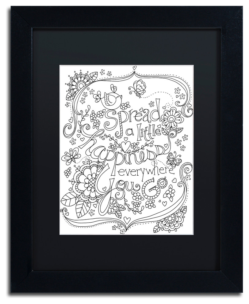 Jennifer Nilsson 'Spread Happiness Coloring Page' Art, 14"x11