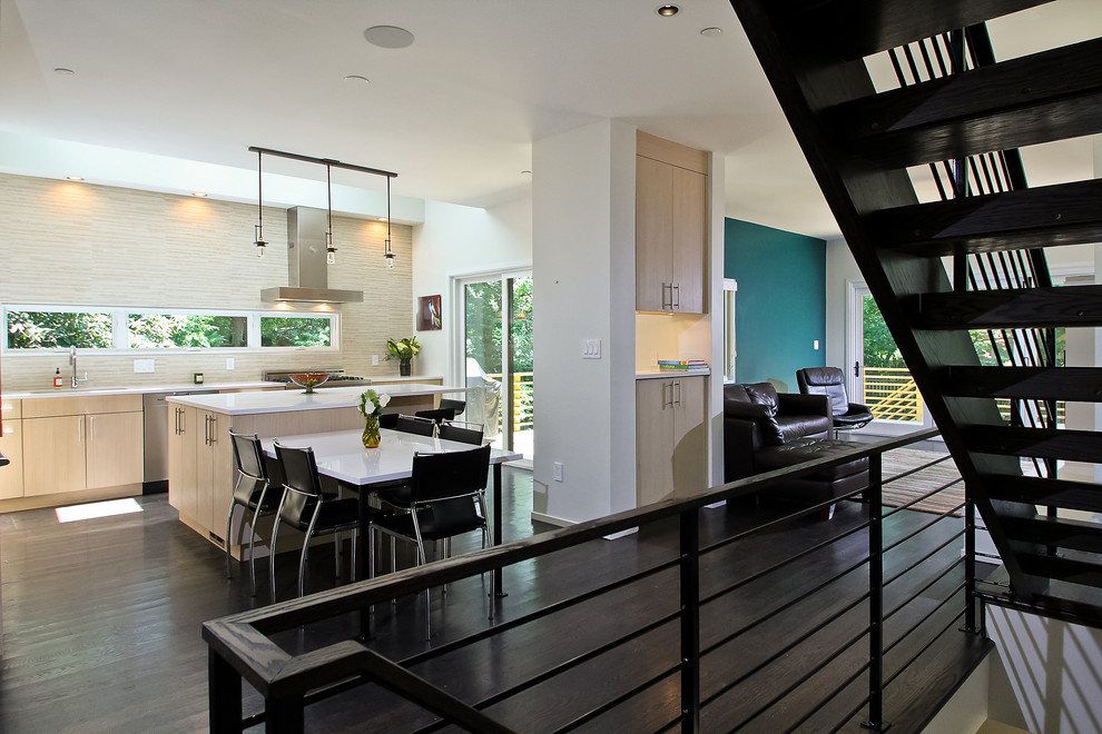 Contemporary Kitchen with Open Floor Plan