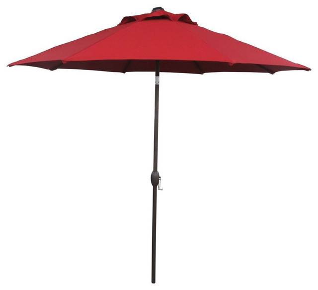 Abba Patio 9' Market Outdoor Umbrella With Auto Tilt and Crank, Dark Red