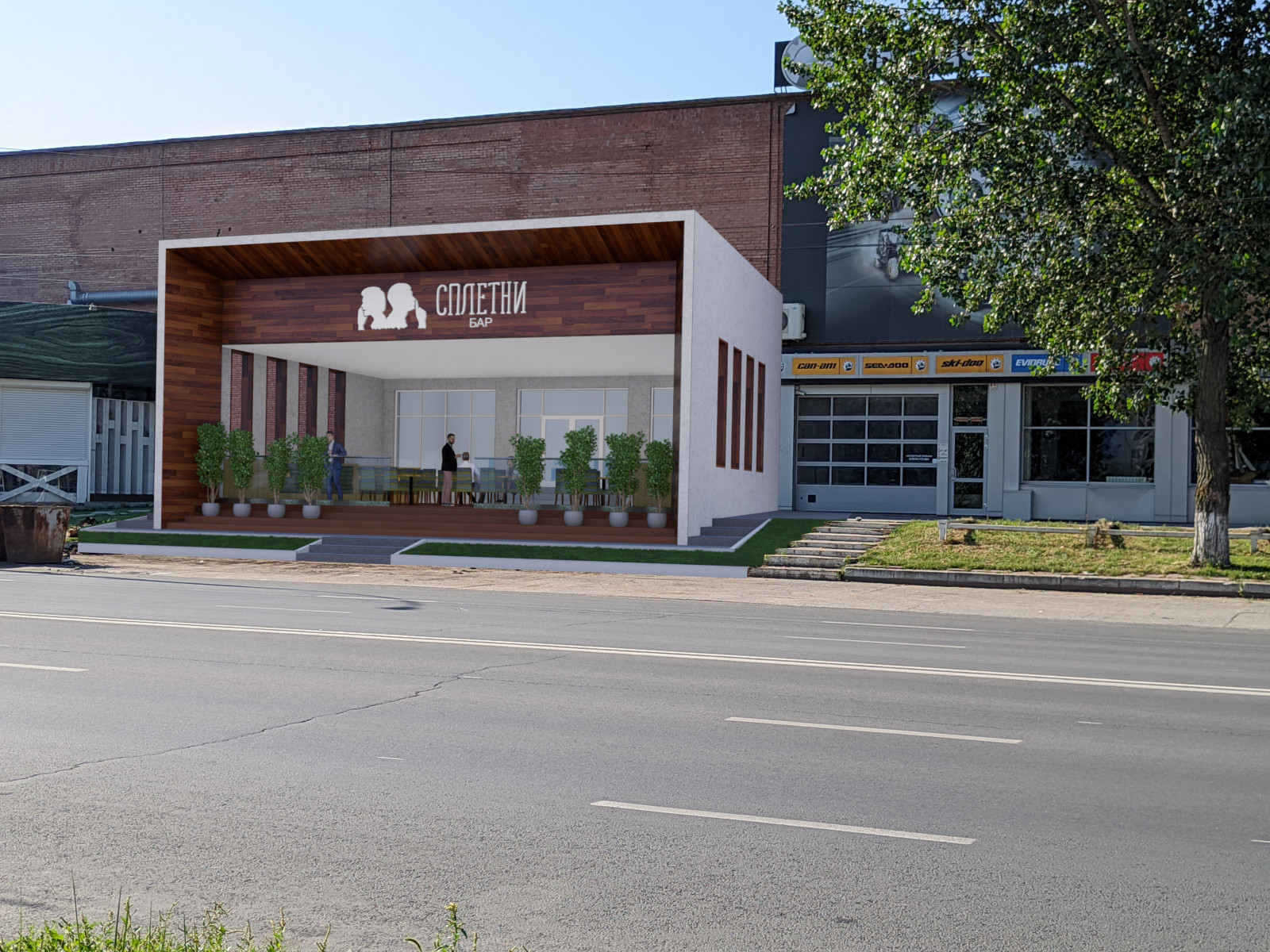 Варианты по устройству летней веранды кафе "Сплетни"