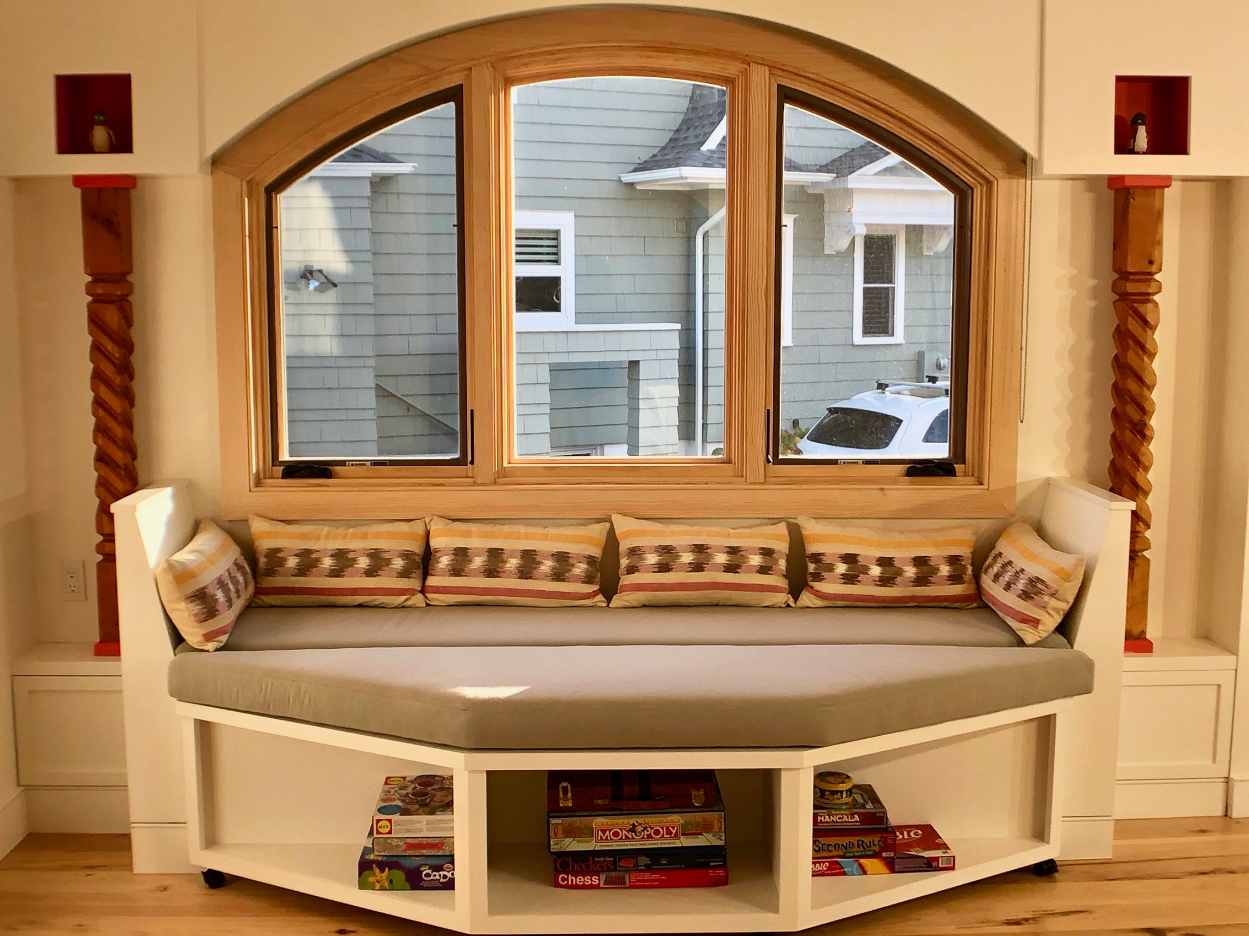 Transitional Living Room Window Seat in Belmar New Jersey
