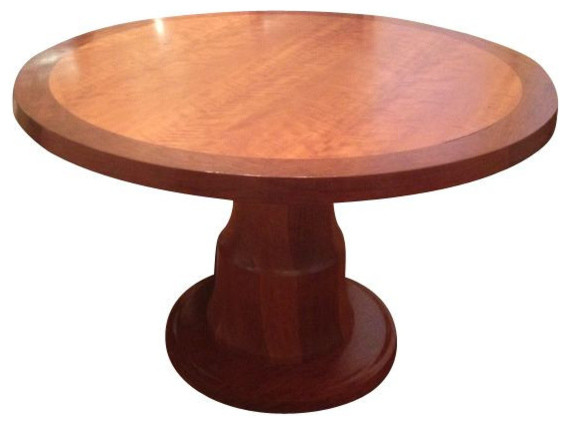 48 Round Solid Two Tone Wood Table