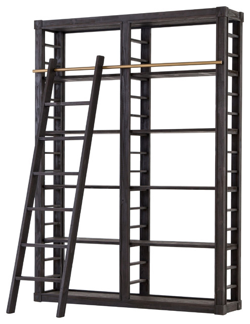 Sharon Modern Clic Black Wood 10 Shelf Ladder Open Back Bookcase Sharon Modern Clic Black Wood 10 Shelf Ladder Open Back Bookcase Rustic Bookcases By Kathy Kuo Home