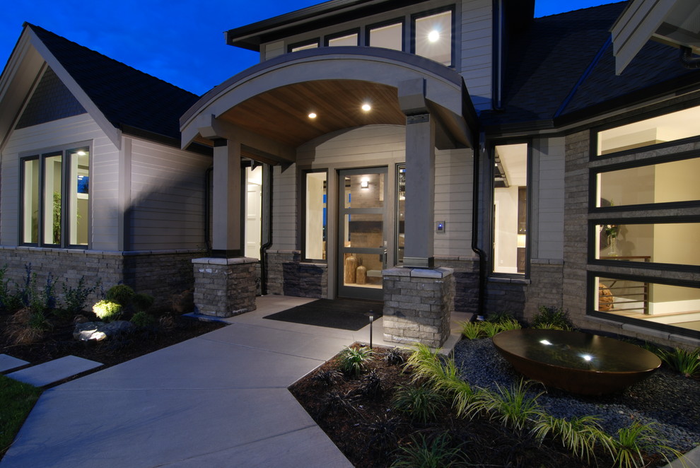 Inspiration for a transitional exterior home remodel in Seattle