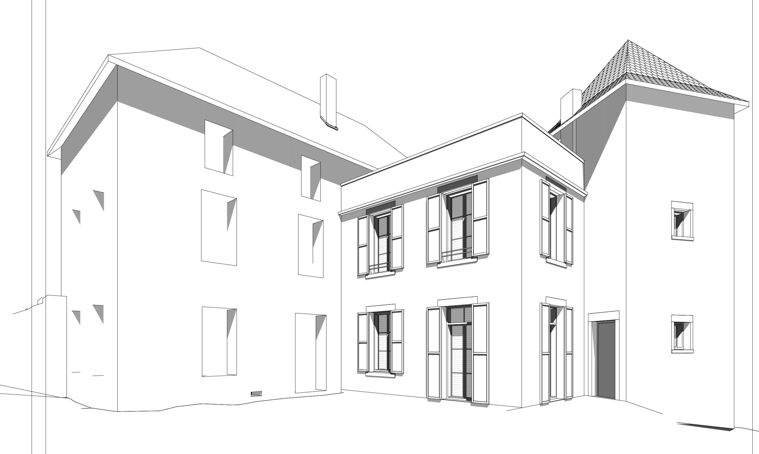 EXTENSION D'UN CHATEAU à LANOBRE (Rochemaure)