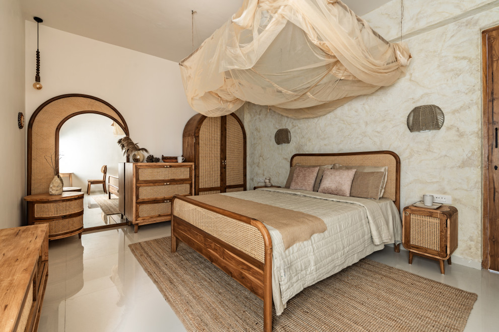 Photo of a tropical bedroom in Hyderabad.