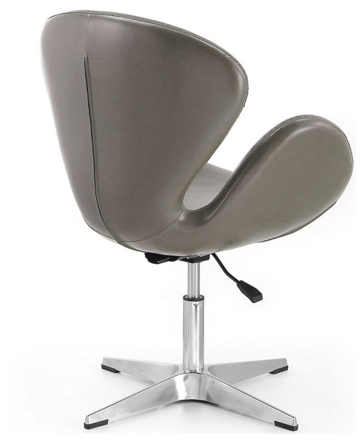 Raspberry Rounded Chairs Raspberry Faux Leather Adjustable Swivel Chair, Pebble and Polished ...