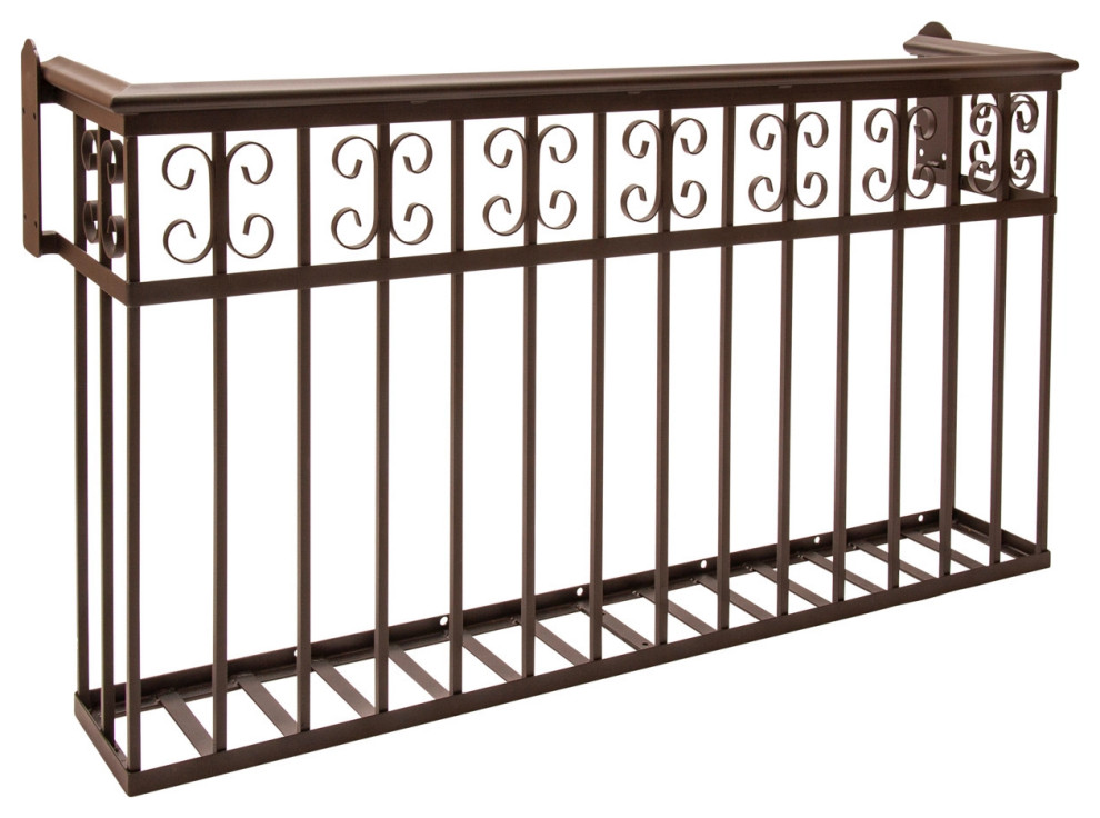 Salerno Faux Balcony and Wall Scrolls Black, 36"lx24"h