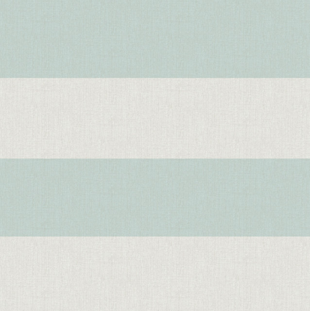 Awning Aqua Stripe Wallpaper Contemporary Wallpaper by Brewster
