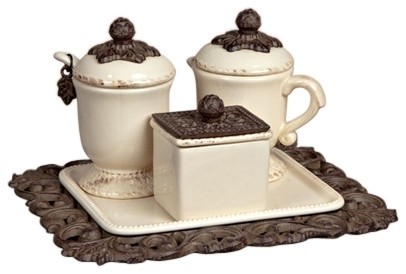 GG Acanthus Leaf Sugar And Creamer With Sweetener Box Set